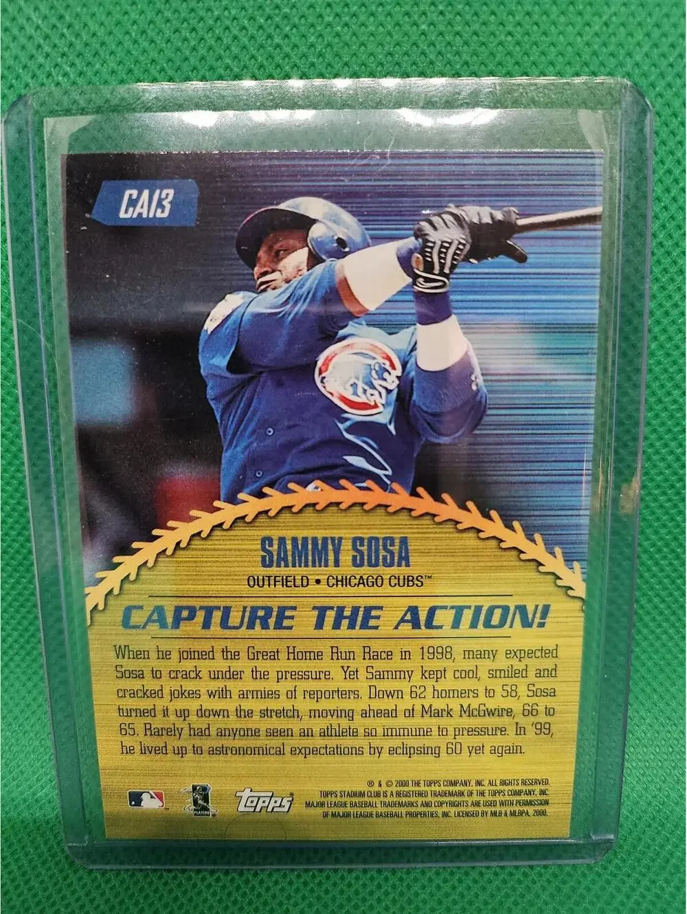 Sammy Sosa - 2000 Topps Stadium Club Capture the Action #CA13 -Cubs - RAW Mint
